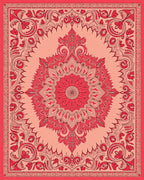 Elaborate Coral Floral Mandala Design Rug