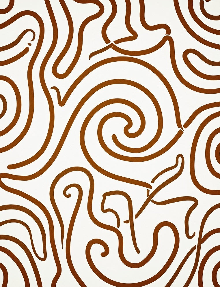 Abstract Swirls Warm Tones Pattern Rug