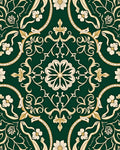 Emerald Ivory Floral Medallion Vine Rug