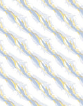 Abstract Flowing Light Blue Gold Pattern Rug