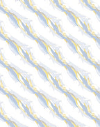Abstract Flowing Light Blue Gold Pattern Rug