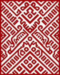 Bold Red Geometric Ancient Pattern Rug