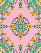 Pink Floral Medallion Pattern Rug