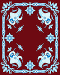 Stylized Bird And Star Pattern Rug