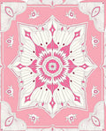 Pink Floral Symmetry Pattern Rug