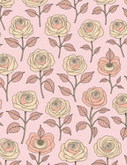 Rose Garden Pastel Floral Print Rug