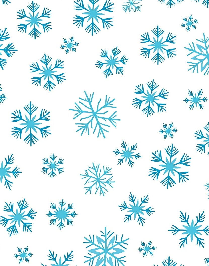 Winter Sky Blue Snowflake Scatter Rug
