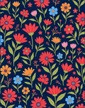 Retro Floral Blooms Pattern Design Rug