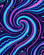 Cosmic Swirl Pattern with Stars Rug