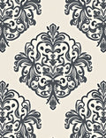 Ornate Flourish Damask Pattern Design Rug
