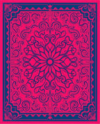 Vibrant Mandala Patterned Scarlet Rug