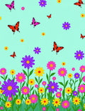 Colorful Butterflies and Vibrant Flowers Rug