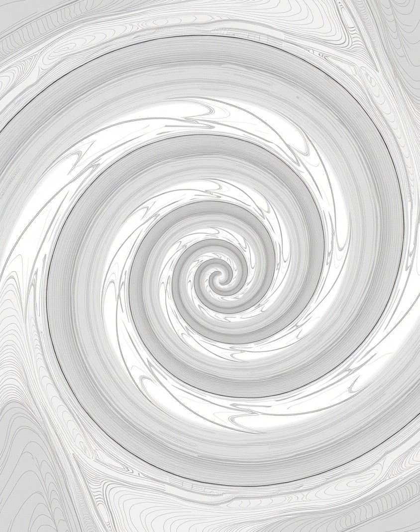 Monochromatic Swirl Patterned Graphic Rug