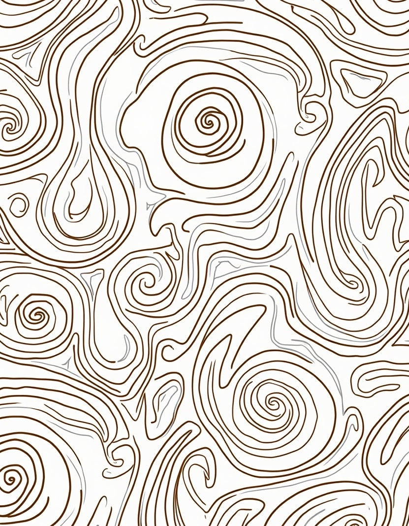 Abstract Swirl Contour Pattern Design Rug