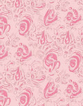 Pink Swirling Floral Abstract Print Rug