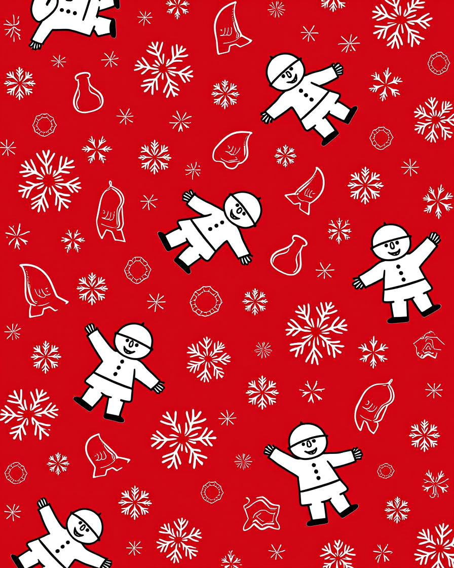 Winter Fun Snowman Snowflake Pattern Rug
