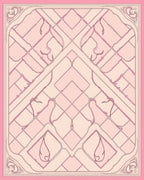 Art Nouveau Pink Geometric Floral Rug