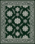 Classic Snowflake Border Pattern Rug