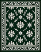 Classic Snowflake Border Pattern Rug
