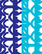 Geometric Blue Cyan Pattern Design Rug