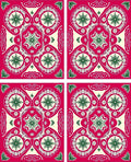 Bold Pink Geometric Star Pattern Rug