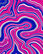 Bold Pink Blue Swirl Pattern Rug