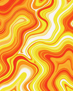 Retro Swirl Warm Tone Pattern Rug