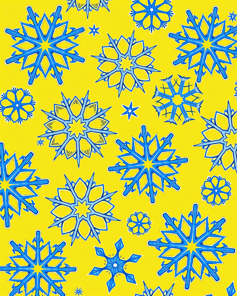 Blue 2 Snowflake Pattern Rug