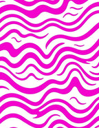 Bold Pink Stripe Abstract Waves Rug