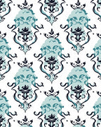 Abstract Floral Damask Pattern Rug