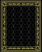 Ornate Black Gold Geometric Pattern Rug