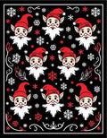 Charming Red Elf Snowflake Cluster Rug