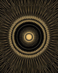 Art Deco Sunburst Graphic Design Rug