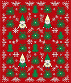 Cozy Red Gnome Christmas Tree Snowfall Rug