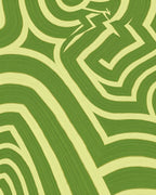 Green Yellow Abstract Linear Design Rug