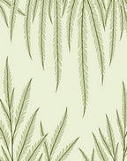 Elegant Fern Frond Outline Pattern Rug
