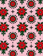 Red Floral Symmetry Pattern Rug