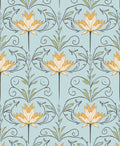 Light Blue Floral Art Nouveau Rug
