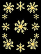 Golden Snowflake Array Black Rug