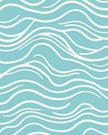 Abstract Aqua Wave Design Rug