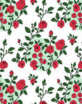 Classic Red Rose Floral Branch Pattern Rug