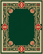 Ornate Floral Geometric Border Design Rug