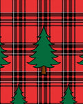 Red Plaid Pine Tree Pattern Rug