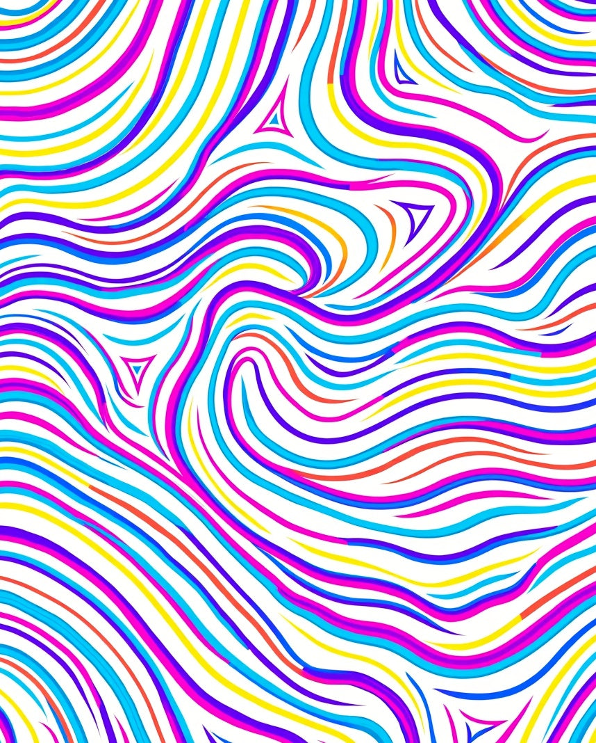 Vibrant Swirling Stripe Pattern Rug