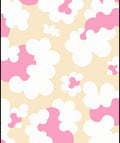 Playful Pink White Cloud Pattern Rug