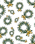 Green Leafy Wreath Flower Pattern Rug