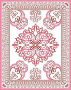 Pink Rose Floral Art Nouveau Rug