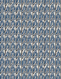 Striped Blue Cream Leaf Pattern Rug