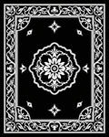 Elegant White Floral Scrollwork Rug