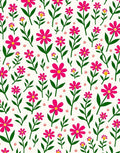 Bright Pink Daisy Garden Pattern Rug